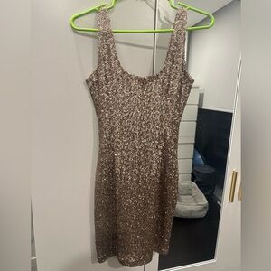Gold Sequin Mini Dress